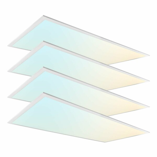 Luxrite 2x4 FT LED Flat Panel Lights 3CCT 3500K-5000K 30/40/50W Up to 6250LM 0-10V Dimmable IC Rated, 4PK LR24263-4PK